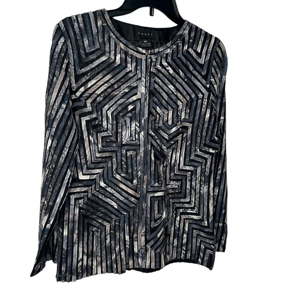 Weave Fitted Art to Wear Blazer with Mesh construction Sz Med